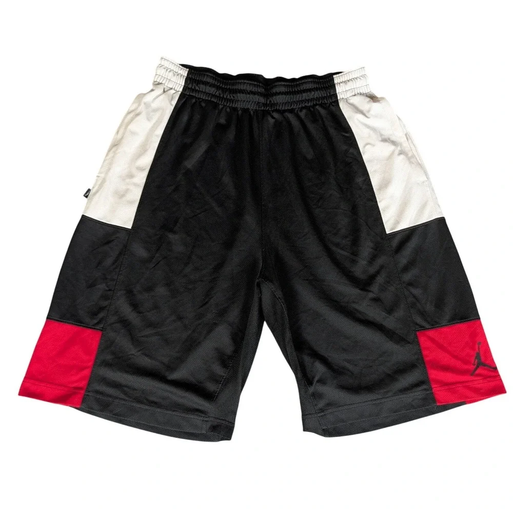 Jordan Brand Kids Basketball Shorts Black White Red Jumpman‎ Mesh Athletic